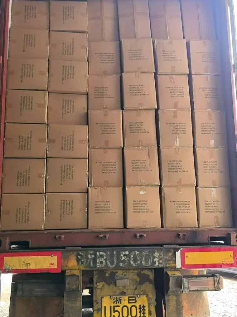 Carga estivada, aproveitando a altura do container